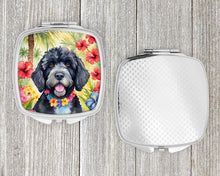 Load image into Gallery viewer, Portuguese Water Dog Luau Compact Mirror – Stylish Purse Mirror with Artistic Covers