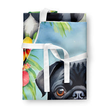 Load image into Gallery viewer, Black Pug Luau Apron – Artist-Designed Kitchen, BBQ &amp; Craft Apron