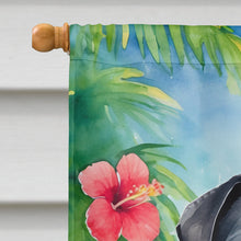 Load image into Gallery viewer, Black Pug Luau House Flag