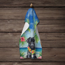 Load image into Gallery viewer, Black Pug Luau Kitchen Towel