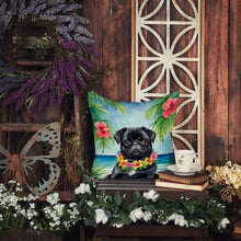 Load image into Gallery viewer, Black Pug Luau Throw Pillow
