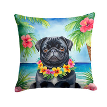 Load image into Gallery viewer, Black Pug Luau Throw Pillow