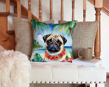 Load image into Gallery viewer, Pug Luau Throw Pillow - 14x14 Decorative Pillow – Art for Your Home &amp; Patio