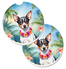 Load image into Gallery viewer, Rat Terrier Luau Car Coasters – Set of 2 - Absorbent Stone with Fun &amp; Functional Artwork