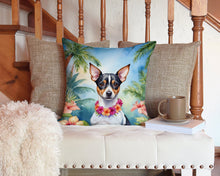 Load image into Gallery viewer, Rat Terrier Luau Throw Pillow - 14x14 Decorative Pillow – Art for Your Home &amp; Patio