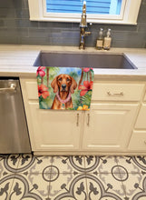 Load image into Gallery viewer, Redbone Coonhound Luau Kitchen Towel