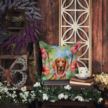 Load image into Gallery viewer, Redbone Coonhound Luau Throw Pillow - 14x14 Decorative Pillow – Art for Your Home &amp; Patio