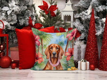 Load image into Gallery viewer, Redbone Coonhound Luau Throw Pillow - 14x14 Decorative Pillow – Art for Your Home &amp; Patio