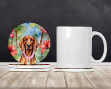 Load image into Gallery viewer, Redbone Coonhound Luau Large Sandstone Coasters Pack of 4
