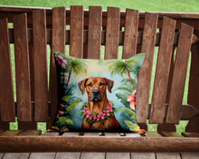 Load image into Gallery viewer, Rhodesian Ridgeback Luau Throw Pillow - 14x14 Decorative Pillow – Art for Your Home &amp; Patio