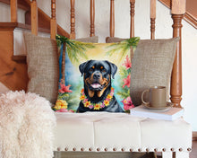 Load image into Gallery viewer, Rottweiler Luau Throw Pillow - 14x14 Decorative Pillow – Art for Your Home &amp; Patio