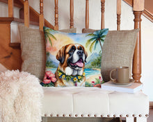Load image into Gallery viewer, Saint Bernard Luau Throw Pillow - 14x14 Decorative Pillow – Art for Your Home &amp; Patio