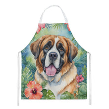 Load image into Gallery viewer, Saint Bernard Luau Apron – Artist-Designed Kitchen, BBQ &amp; Craft Apron