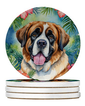 Load image into Gallery viewer, Saint Bernard Luau Large Sandstone Coasters Pack of 4