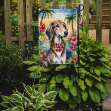 Load image into Gallery viewer, Saluki Luau Garden Flag – Tropical Dog Decor with Hibiscus &amp; Palm Leaves