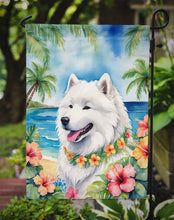 Load image into Gallery viewer, Samoyed Luau Garden Flag – Tropical Dog Decor with Hibiscus &amp; Palm Leaves