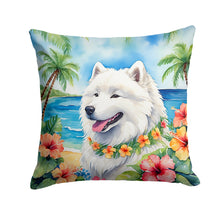Load image into Gallery viewer, Samoyed Luau Throw Pillow - 14x14 Decorative Pillow – Art for Your Home &amp; Patio