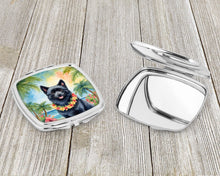 Load image into Gallery viewer, Schipperke Luau Compact Mirror – Stylish Purse Mirror with Artistic Covers