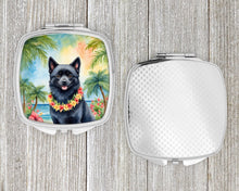 Load image into Gallery viewer, Schipperke Luau Compact Mirror – Stylish Purse Mirror with Artistic Covers