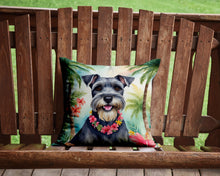 Load image into Gallery viewer, Schnauzer Luau Throw Pillow - 14x14 Decorative Pillow – Art for Your Home &amp; Patio