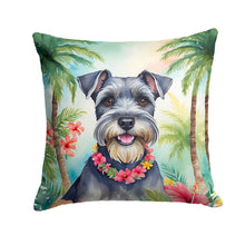 Load image into Gallery viewer, Schnauzer Luau Throw Pillow - 14x14 Decorative Pillow – Art for Your Home &amp; Patio