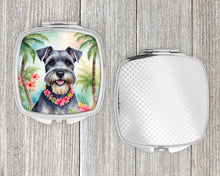 Load image into Gallery viewer, Schnauzer Luau Compact Mirror – Stylish Purse Mirror with Artistic Covers