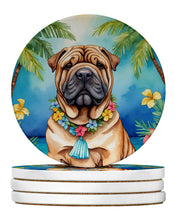 Load image into Gallery viewer, Shar Pei Luau Large Sandstone Coasters Pack of 4