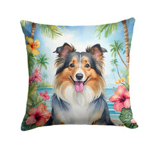 Load image into Gallery viewer, Sheltie Luau Throw Pillow - 14x14 Decorative Pillow – Art for Your Home &amp; Patio