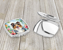Load image into Gallery viewer, Sheltie Luau Compact Mirror – Stylish Purse Mirror with Artistic Covers