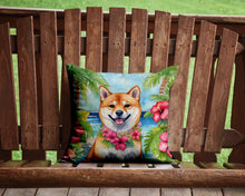 Load image into Gallery viewer, Shiba Inu Luau Throw Pillow - 14x14 Decorative Pillow – Art for Your Home &amp; Patio