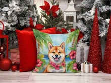 Load image into Gallery viewer, Shiba Inu Luau Throw Pillow - 14x14 Decorative Pillow – Art for Your Home &amp; Patio