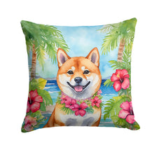 Load image into Gallery viewer, Shiba Inu Luau Throw Pillow - 14x14 Decorative Pillow – Art for Your Home &amp; Patio