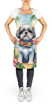 Load image into Gallery viewer, Shih Tzu Luau Apron – Artist-Designed Kitchen, BBQ &amp; Craft Apron