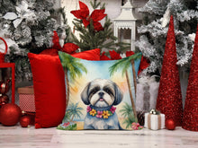 Load image into Gallery viewer, Shih Tzu Luau Throw Pillow - 14x14 Decorative Pillow – Art for Your Home &amp; Patio