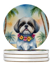 Load image into Gallery viewer, Shih Tzu Luau Large Sandstone Coasters Pack of 4