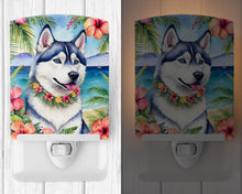 Load image into Gallery viewer, Siberian Husky Luau Ceramic Night Light