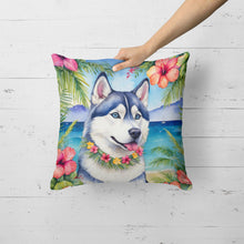 Load image into Gallery viewer, Siberian Husky Luau Throw Pillow
