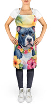 Load image into Gallery viewer, Staffordshire Bull Terrier Luau Apron – Artist-Designed Kitchen, BBQ &amp; Craft Apron