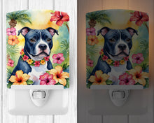 Load image into Gallery viewer, Staffordshire Bull Terrier Luau Ceramic Night Light