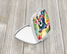 Load image into Gallery viewer, Staffordshire Bull Terrier Luau Compact Mirror – Stylish Purse Mirror with Artistic Covers