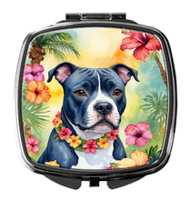 Load image into Gallery viewer, Staffordshire Bull Terrier Luau Compact Mirror – Stylish Purse Mirror with Artistic Covers