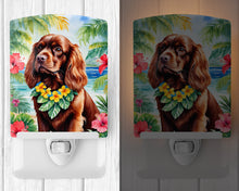 Load image into Gallery viewer, Sussex Spaniel Luau Ceramic Night Light