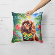 Load image into Gallery viewer, Sussex Spaniel Luau Throw Pillow