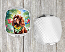 Load image into Gallery viewer, Sussex Spaniel Luau Compact Mirror – Stylish Purse Mirror with Artistic Covers