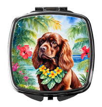 Load image into Gallery viewer, Sussex Spaniel Luau Compact Mirror – Stylish Purse Mirror with Artistic Covers