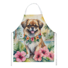 Load image into Gallery viewer, Tibetan Spaniel Luau Apron – Artist-Designed Kitchen, BBQ &amp; Craft Apron