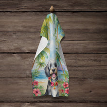 Load image into Gallery viewer, Tibetan Terrier Luau Kitchen Towel