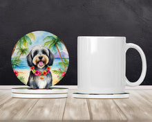 Load image into Gallery viewer, Tibetan Terrier Luau Large Sandstone Coasters Pack of 4