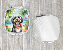 Load image into Gallery viewer, Tibetan Terrier Luau Compact Mirror – Stylish Purse Mirror with Artistic Covers