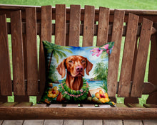 Load image into Gallery viewer, Vizsla Luau Throw Pillow - 14x14 Decorative Pillow – Art for Your Home &amp; Patio